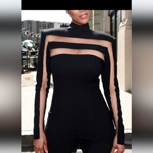 Elegant Black Sheer Panel Top